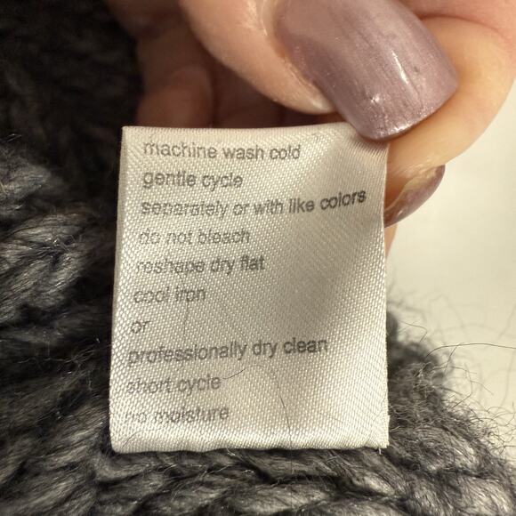 Elsamanda Belted Batwing Cardigan Size S Gray Alpaca Wool Blend Chunky Sweater - Picture 10 of 11